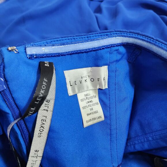 Bill Levkoff Women's size 14 Prom Formal Bridesmaid Dress Short Strapless Blue - Picture 7 of 9